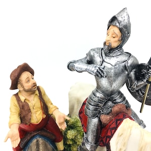 Don Quixote and Sancho Panza Statue – Handmade Literary Sculpture, Collectible Cervantes Art