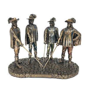 Three Musketeers Statue | D&#39;Artagnan Figurine | Classic Literature Decor