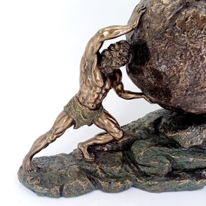 Bronze Finish Sisyphus Statue | The Myth of Sisyphus | Pagan Statue