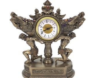 Greek Mythology Atlas Clock | Decorative Table Clock | Analog Desk and Shelf Clock