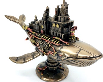 Steampunk 52 hertz walvisstandbeeld | Galactisch scifi-decor