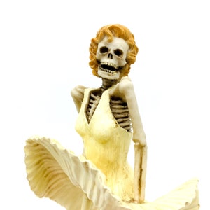 Skeleton Marilyn Monroe Figurine | Spooky Hollywood Decor | Halloween Gift