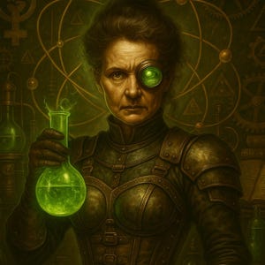 Marie Curie Steampunk Portrait – Feminist Scientist Art (Digital Download)