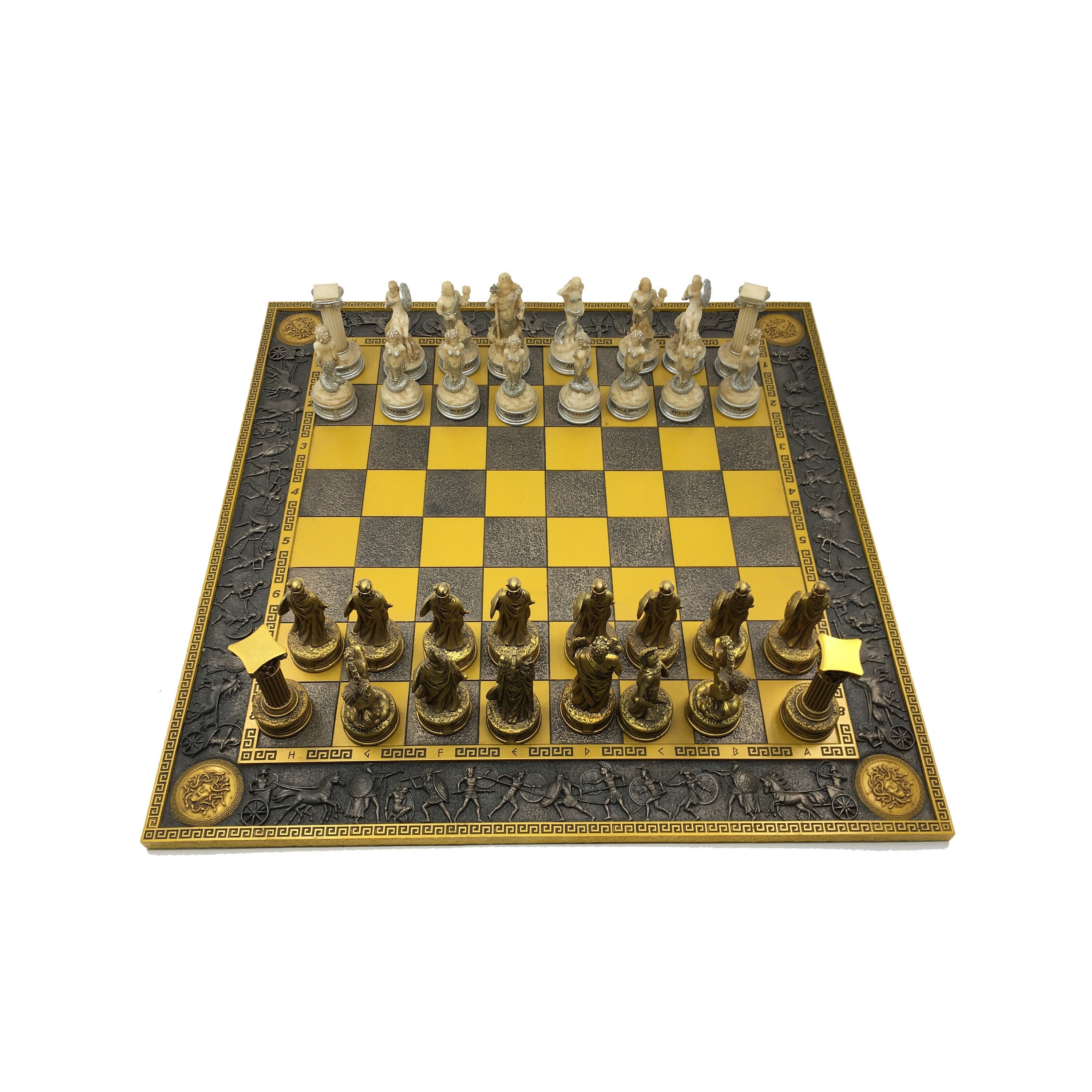 店舗良い チェスセット Historical Roman Figures Metal Chess Set for