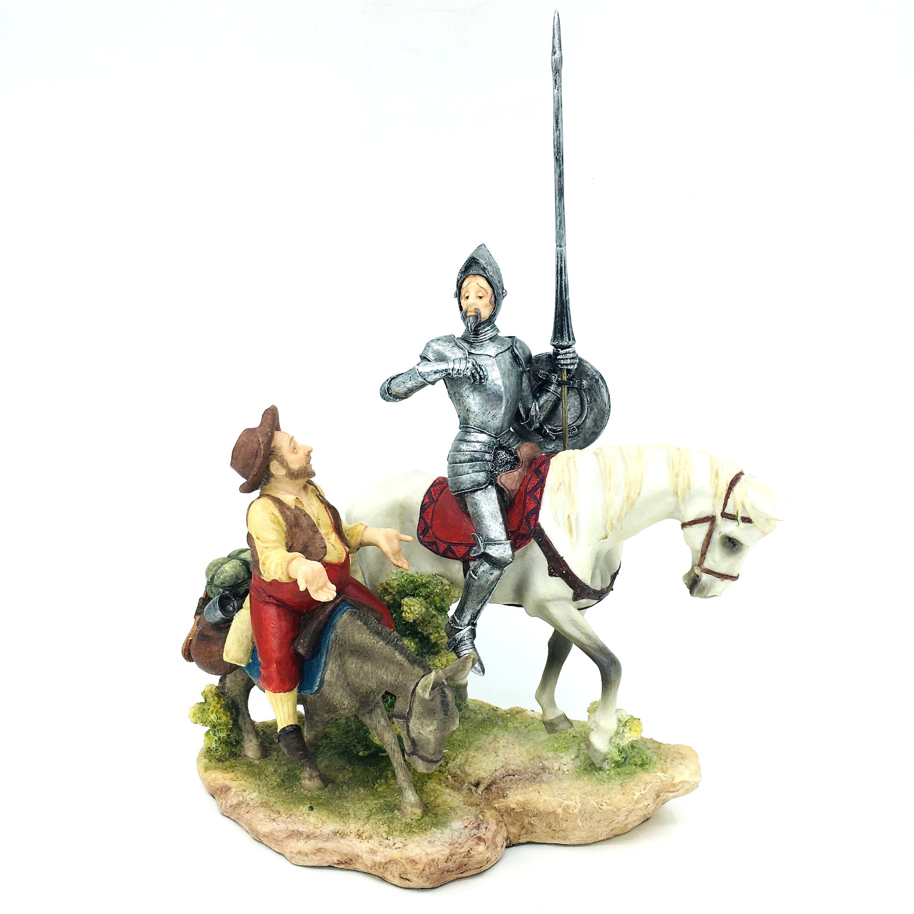 Don Quixote & Sancho Panza Statue - Handmade Literary Sculpture, Collectible Cervantes Art