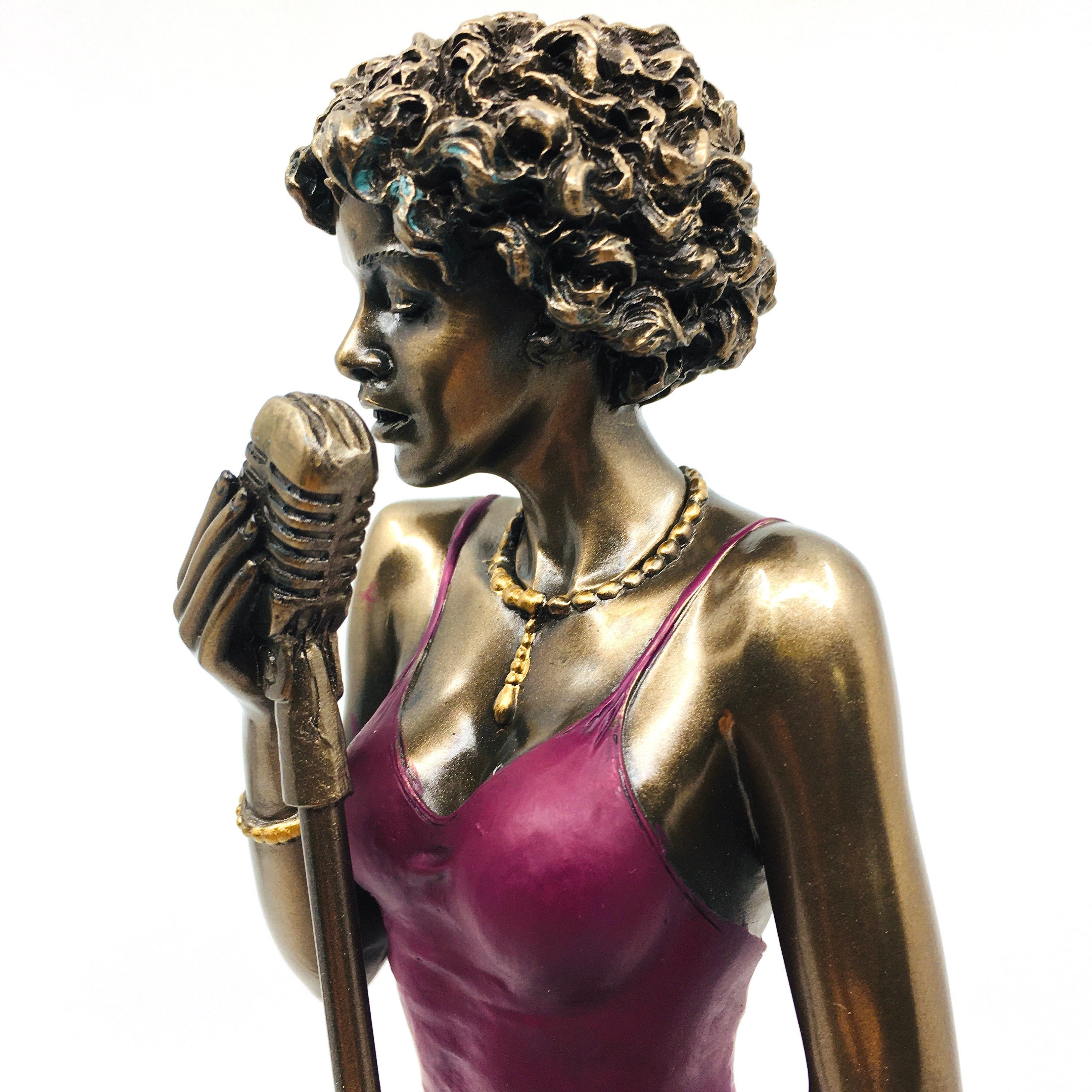 Black Female Jazz Singer Statue – Handmade Blues Figurine, Vintage ...