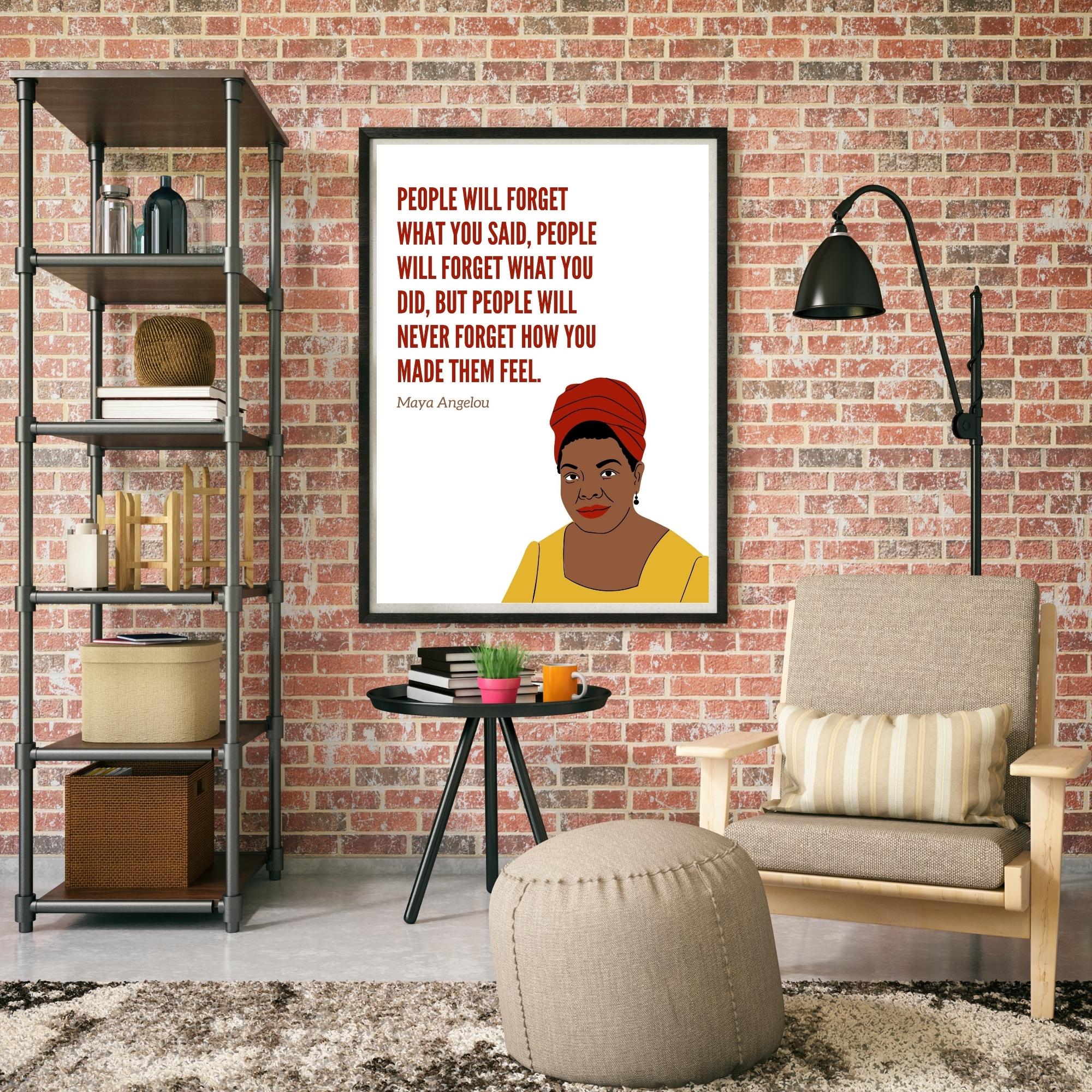 Maya Angelou Zitat-Leinwand – 29,2x38,1 Cm, Holzrahmen, Motivierende Wanddekoration Für Zuhause
