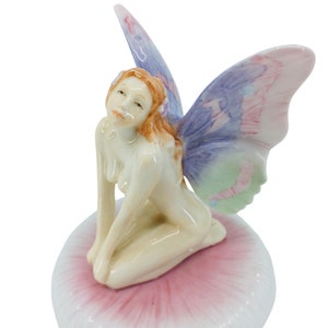 Art Nouveau Porcelain Trinket Box with Water Nymph Lid - Handmade Vintage Jewelry Box, Elegant Home Decor, Unique Gift Idea