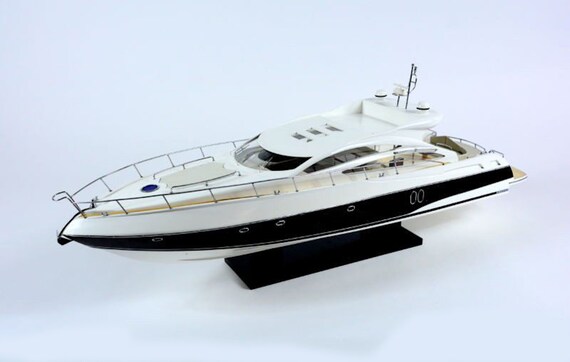 Handcrafted Wooden Modern Yacht Model 