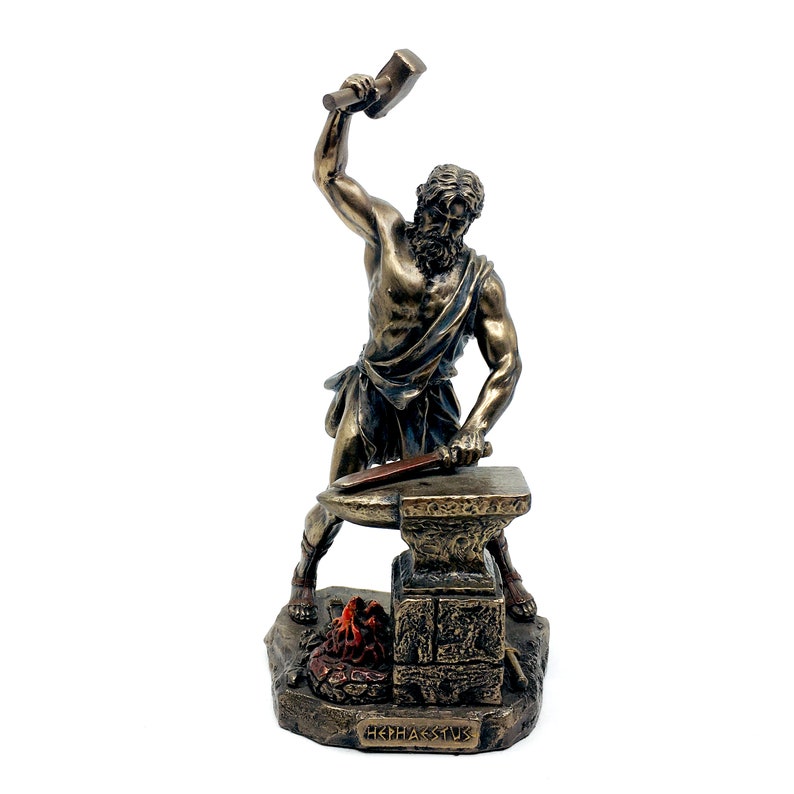Hephaestus Statue – Greek God of Blacksmiths & Fire, Handmade Mythology ...