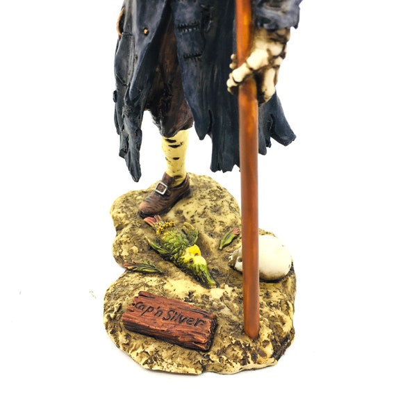 Skeleton Pirate Captain Figurine | Long John Silver Statue