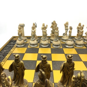 Ancient Greek Mythology Chess Set | Large Chess Board | Collector’s Chess Gift