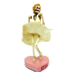 Skeleton Marilyn Monroe Figurine | Spooky Hollywood Decor | Halloween Gift