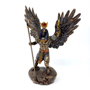 Ra God Statue - Egyptian Sun God Figurine - Ancient Mythology Decor