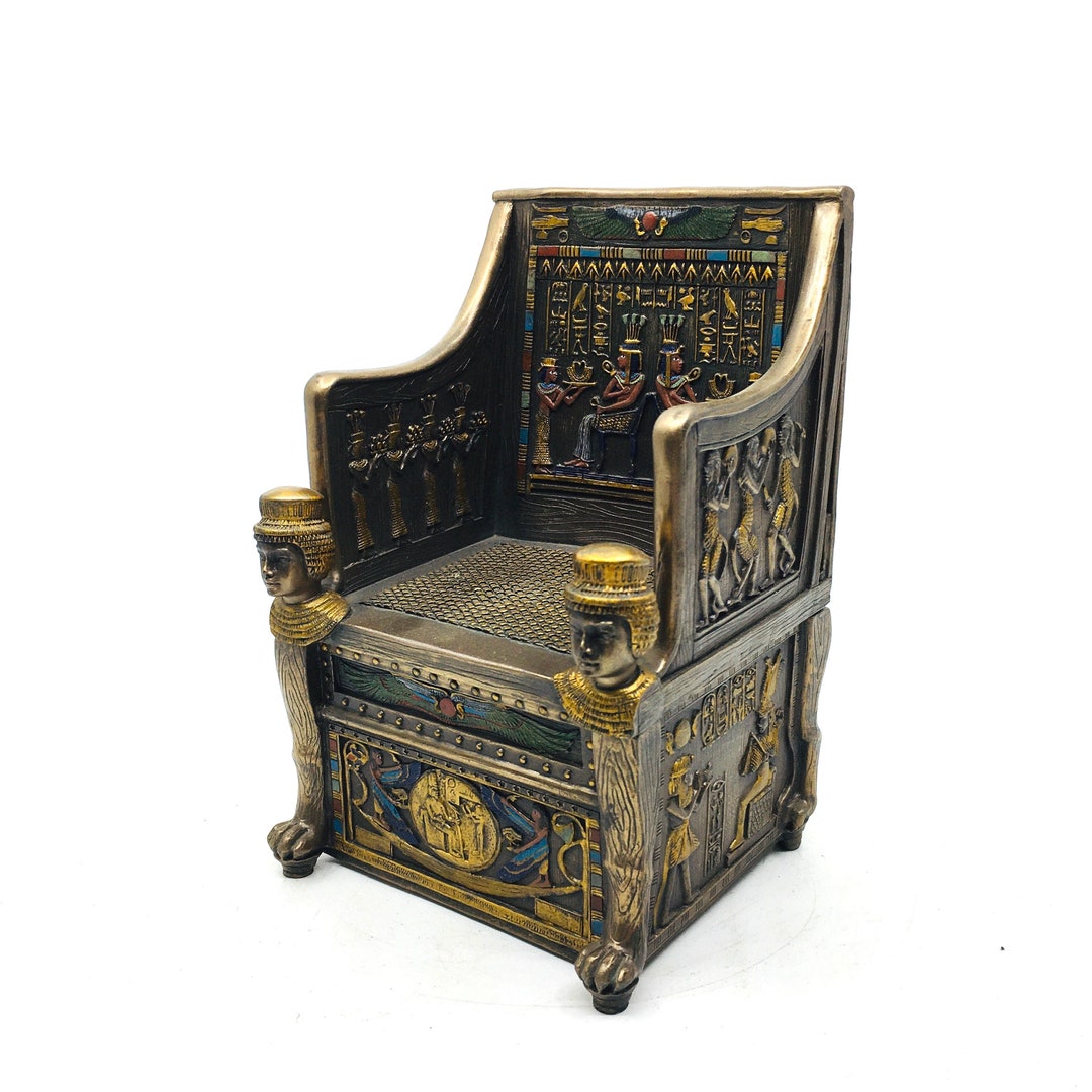 Egyptian Throne Jewelry Box – Vintage Trinket Box, Secret Storage ...