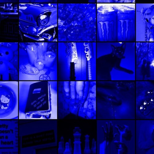 105 Pieces Dark Blue Alt/grunge Photo Collage - Etsy
