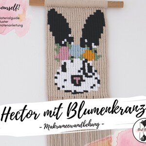 PDF Macrame instructions for Hector with floral wreath - DIY macrame wall hanging