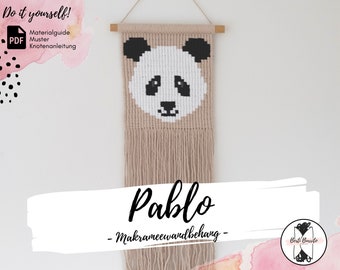 PDF macrame-instructies voor Pablo Panda - DIY macrame-muurophanging