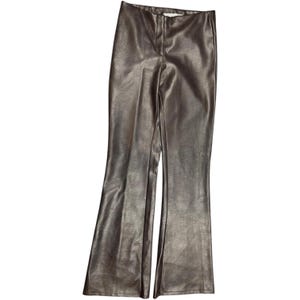 Vintage 90&#39;s Faux Leather Snakeskin Reptile Pants Brown Mid-Rise size Medium Edgy 1990&#39;s PU Trousers