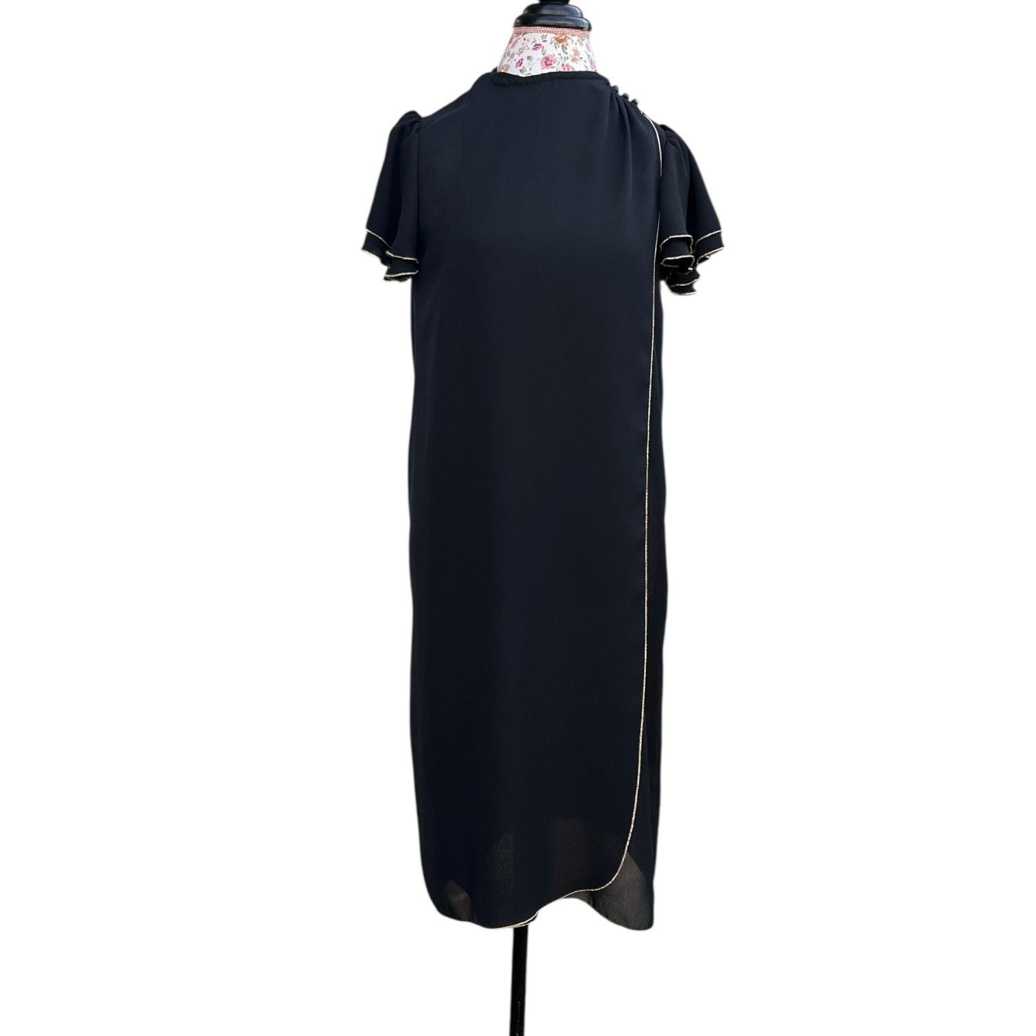 slim fit dress slacks Gold 1970s Sequined Halter Dress