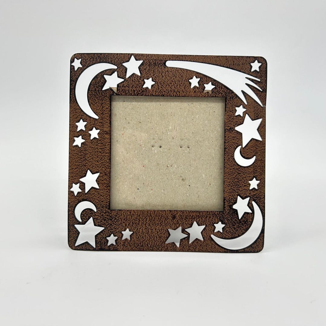Vintage Moon Stars Photo Frame Y2K Brown Metal Celestial Boho Picture ...