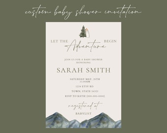 Forest Baby Shower Invitation, National Park Baby Shower Invitation, Let The Adventure Begin Baby Shower Invitation, Baby Shower Printable
