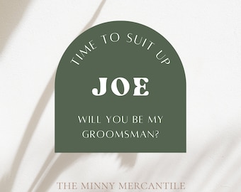 Groomsmen Proposal Sticker, Best Man Proposal Sticker, Groomsman Proposal, Time to Suit Up Sticker, Groomsman Gift, Best Man Gift, Groomsman