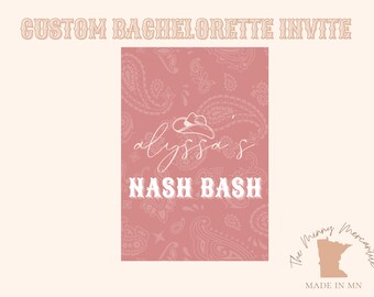 Nashville Bachelorette Invitation, Personalizzabile Bachelorette Invitation, Nash Bash Invitation, Nashville Itinerary, Digital Download, Stampa