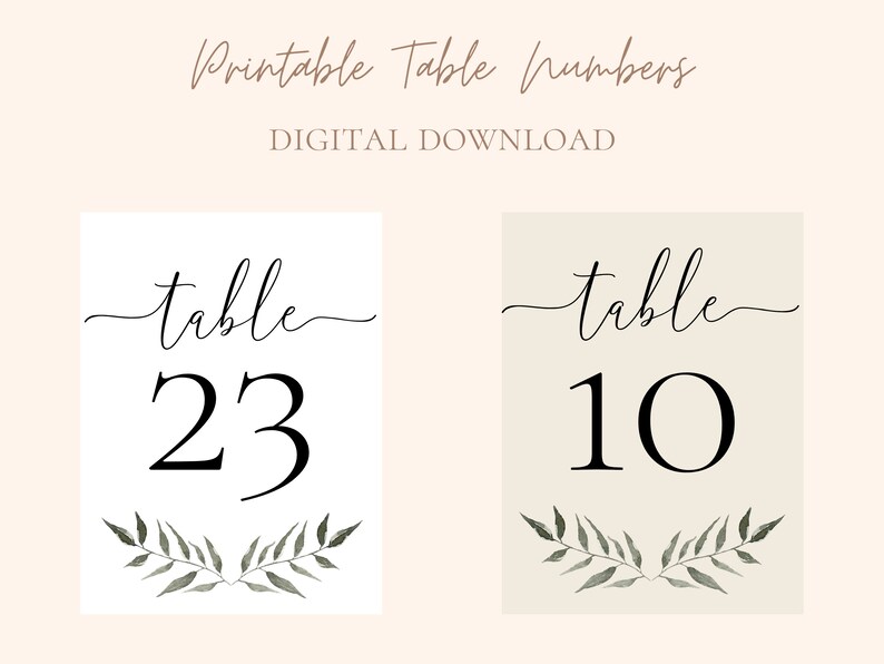 Printable Wedding Table Numbers Wedding Table Numbers - Etsy