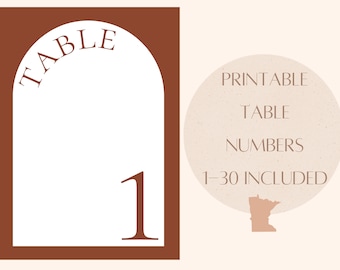 Numeri da tavolo ad arco in terracotta, Numeri da tavolo stampabili, Numeri da tavolo per matrimoni in terracotta, Numeri da tavolo Boho, Segno di matrimonio ad arco, 5x7, 4x6