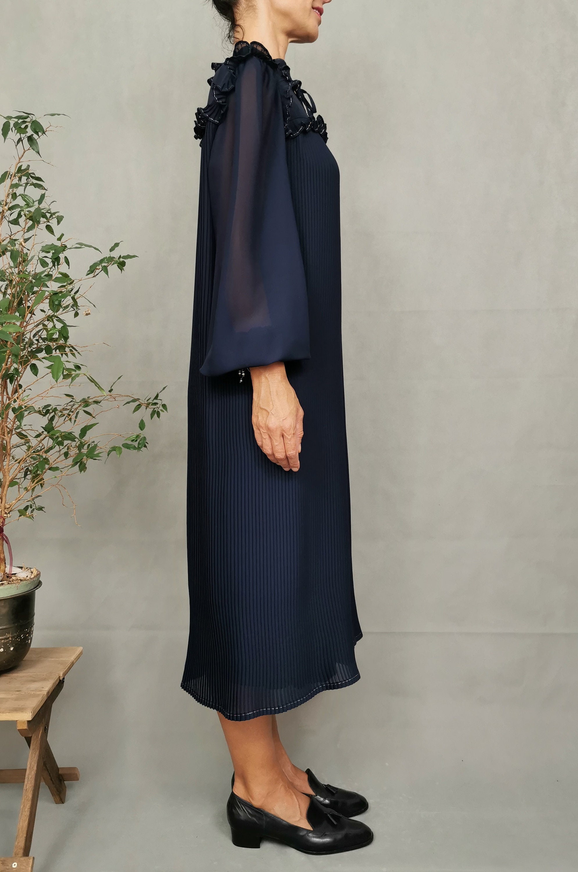 Vintage robe pliss?�e surdimensionn?�e pour les femmes taille L - Etsy France