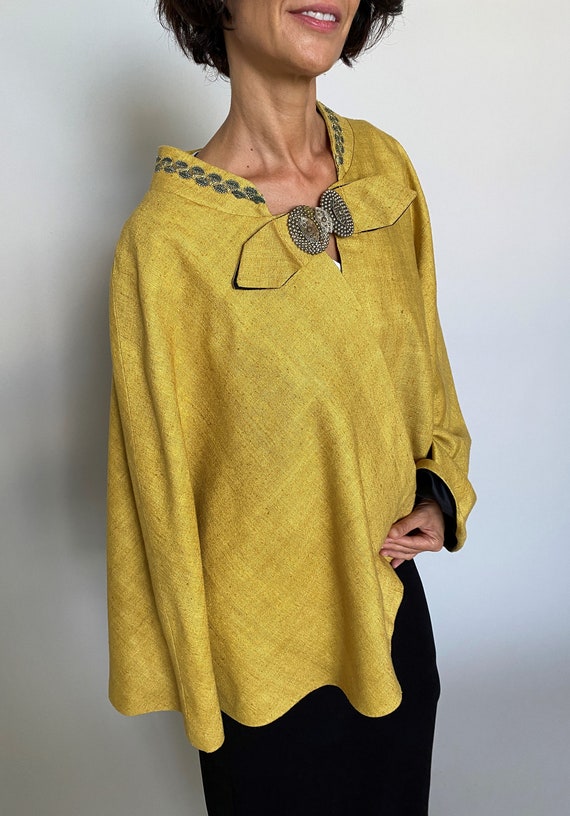 Handmade silk cape for women size M- XL, Beautifu… - image 4