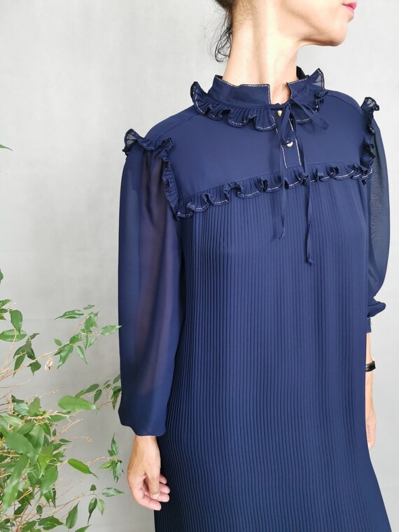 Vintage oversized pleated dress for women size L - image 6