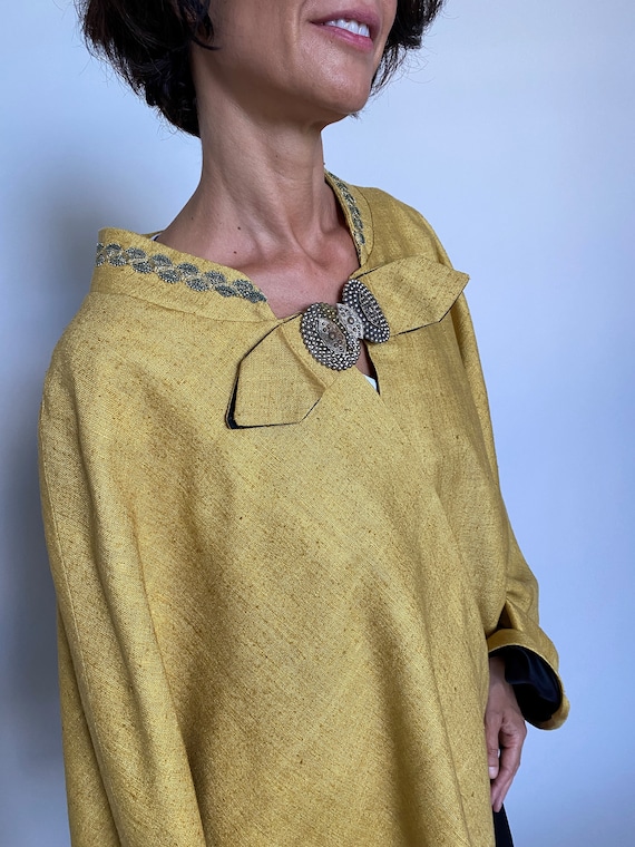 Handmade silk cape for women size M- XL, Beautifu… - image 5