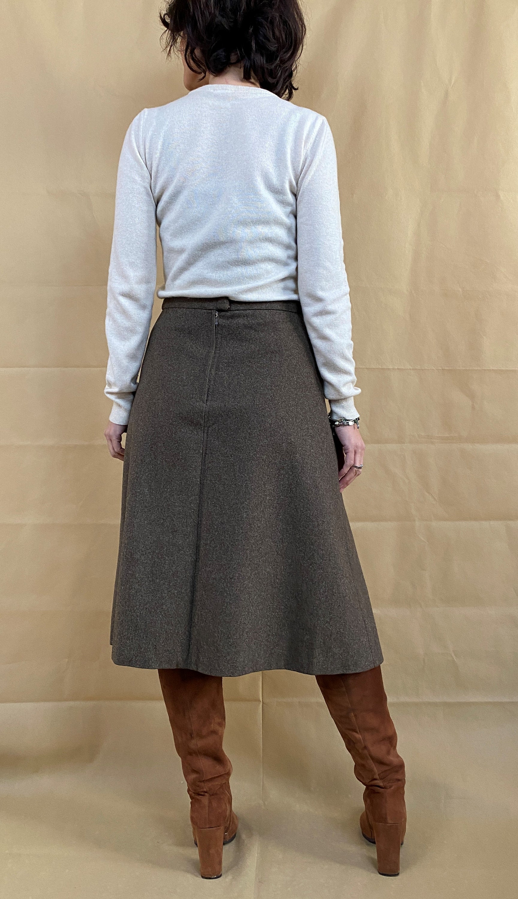 Virgin Wool Skirt Ivory