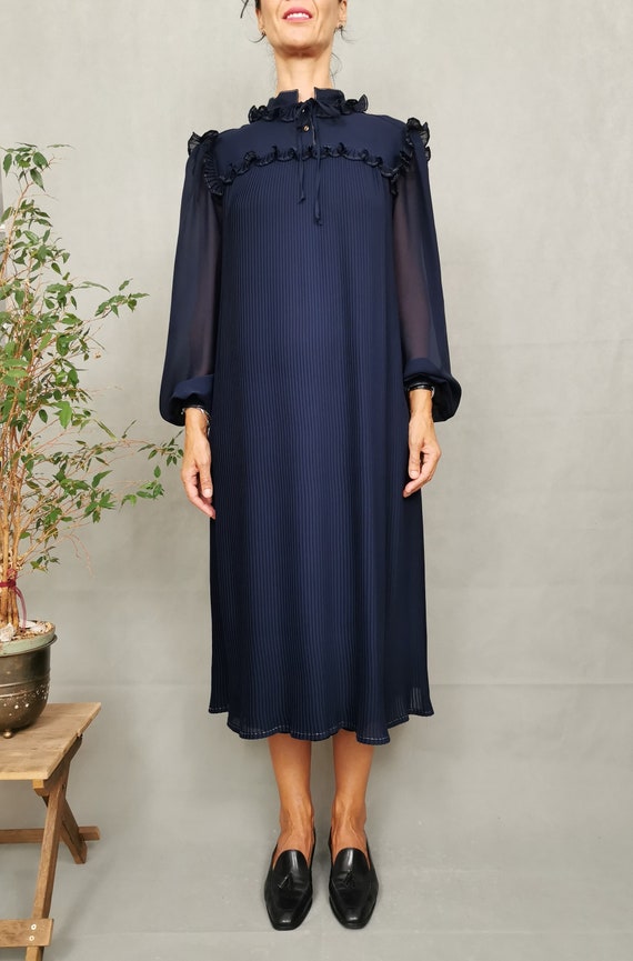 Vintage pleated dress for women, Vintage L size pl