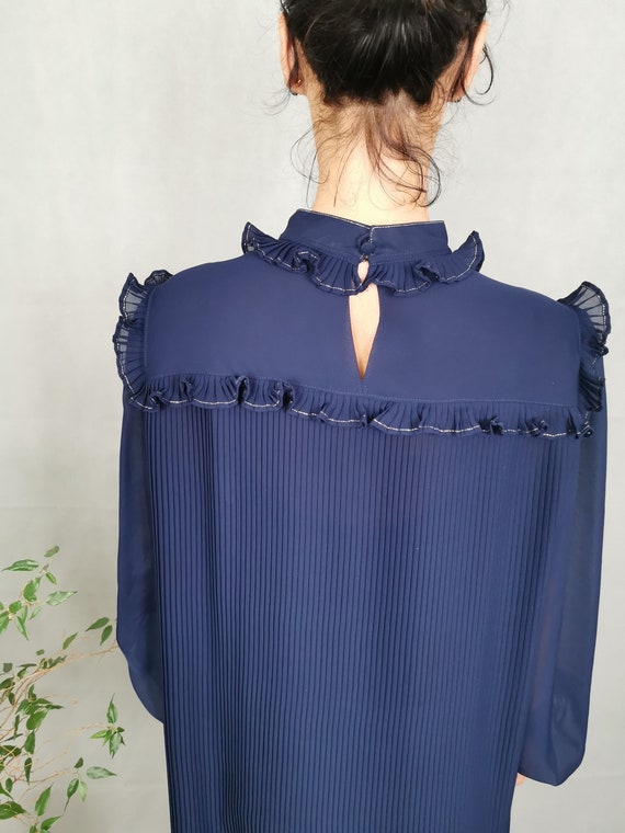 Vintage oversized pleated dress for women size L - image 9