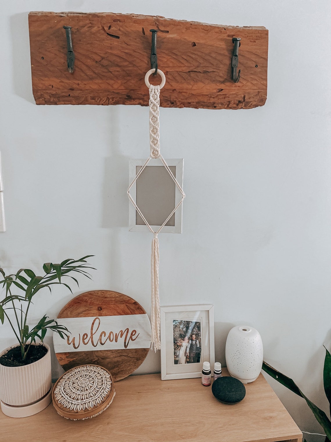 Macrame Frame Hanging Boho Decor Macrame Picture Frame Etsy