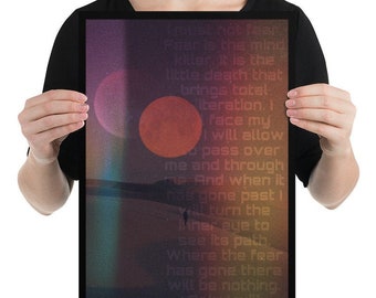 DUNE Poster,  MINDKILLER, Litany Against Fear, Sci Fi Poster, Dune Poster, Bookish Gift, Book Lover Gift, Gift for Book Lover, BOOKISHAF