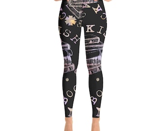 BOOKISH As F*CK Leggings Burnt Leaf Bookshop – Bookish Quote Yoga Pants, Reader Gift, Book Lover Gift, Bookish Workout Wear, Bookish Gift