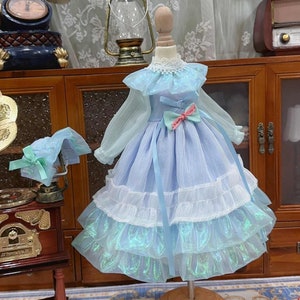 Blue BJD Clothes Doll Dress SD BJD Clothes 1/3, 1/4, 1/6 Blythe Msd Doll Fashion Outfit & Accessories