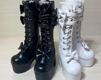 Botas de boneca BJD: sapatos de salto alto de couro para bonecas 1/4 e 1/3