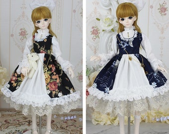 Lolita BJD Doll Dress With Panty, Headwear & Socks (1/4, 1/3 SD