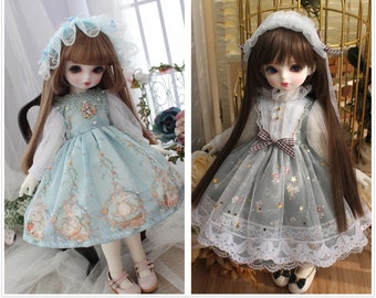 Ball Jointed Doll dress, Lolita Dress,Bjd Outfit Blythe Girl Doll Clothes for 1/6 1/4 1/3 SD Bjd Doll  Doll Clothes, Doll dress Cotton Doll