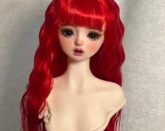 BJD Doll Wig: Long Curly Mohair Wig for 16.5cm-18.5cm Head
