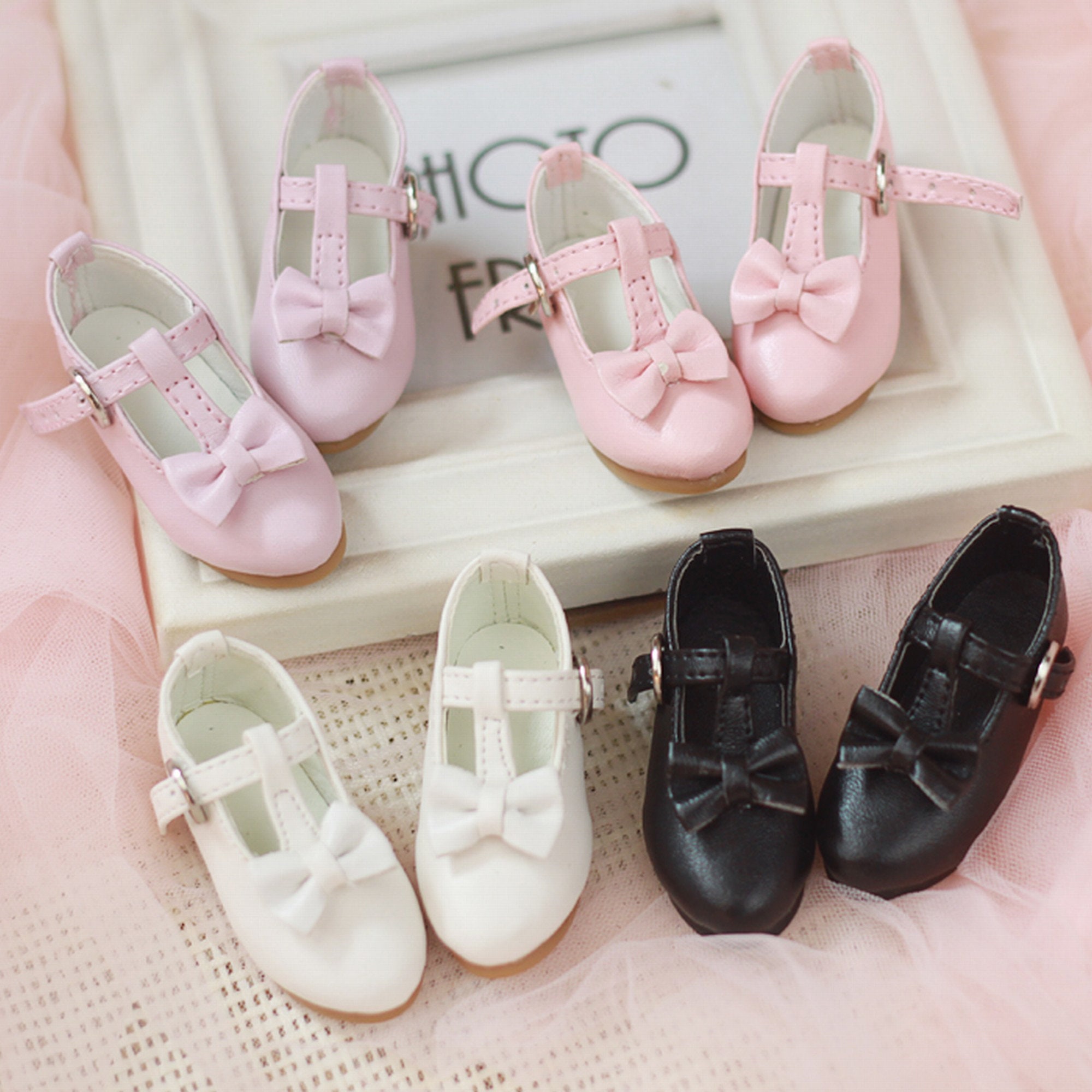 Leather Bowknot Doll Shoes: BJD Causal Shoes (5.5X2.4cm)