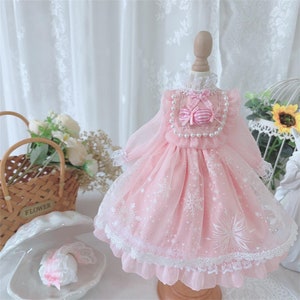 1/3 1/4 1/6 BJD Clothes Pink Style Lolita Dress Bjd Outfit prince dress for Dolls Accessorie, Fashion Girl Doll Clothes + Headband