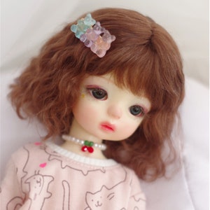 Mohair Doll Wig Bjd Wig Doll Short Curly Wavy Wig for 1/3 SD 1/4 msd 1/6 yosd 1/8 lati yellow doll wig Smart Doll/DD/SDGR/ Doll Accesories