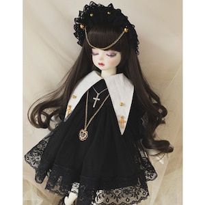 BJD Doll Clothes: Gothic Dress Outfit for 1/4 MSD, 1/3 SD Dolls