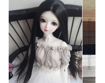 BJD-poppruik: hittebestendig lang steil haar (9-10''/8-9"/7-8")